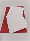 5 Stk. Dobbelt hvide kort 15 x 15 cm. Med kuverter.